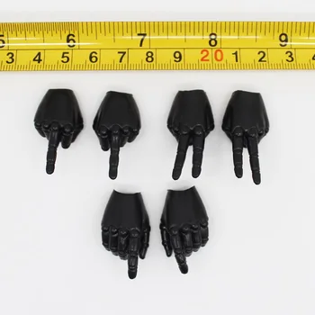 6pcs 1/6 מידה זכר חייל היד האצבע דגם חדש בצבע שחור/לבן צבע אביזר 12in צעצועי פעולה איור