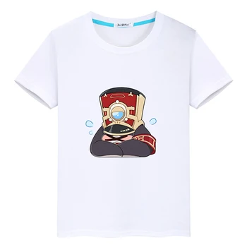Honkai כוכב רכבת פום-פום להדפיס חולצה שרוול קצר 100% כותנה טריקו Kawaii בנים ובנות ילדים Tshirts הקיץ רך, טי.