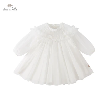 דייב בלה האביב הנסיכה בייבי שמלות ילדה תינוק תינוקות שרוול ארוך שמלה התינוק שמלת יום ההולדת שמלת מסיבת DB1235665