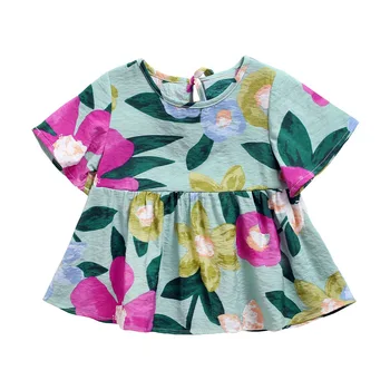 בנות הפעוט הפעוט חולצה תינוקת שרוול קצר חולצות קיץ 2023 בגדי ילדים