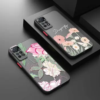 TPU מט Xiaomi Redmi הערה 12 7 8 9 8T 11T 8 10 Pro 9 10 11 11S עבור מי 9A 9 9C 9T 10 10 12C K40 ורוד רוז פרח