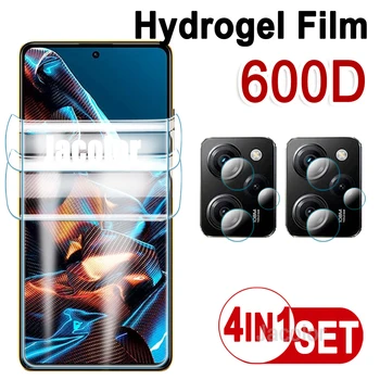4 ב 1 Hydrogel סרט שליאומי פוקו Pro X5 X4 Pro 5G GT X 5 4Pro 5Pro 4 4GT X4Pro X5Pro X4GT מים טלפון ג ' ל מגיני מסך