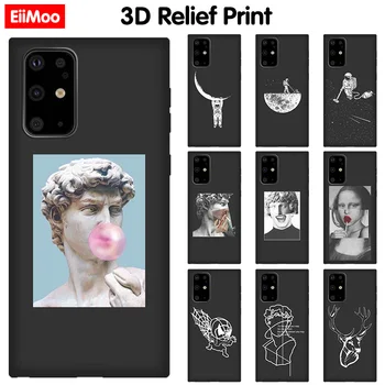 EiiMoo 3D הקלה דק הטלפון מקרה עבור הערה סמסונג גלקסי 8 9 10 Lite 20 פלוס A81 A31 A51 A71 5G כיסוי אחורי מותאם אישית הדפסה אופנה