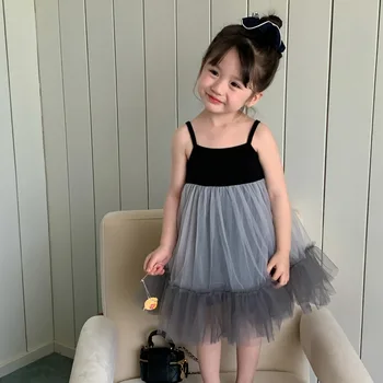 בנות שמלות 2023 הקיץ החדש לילדים בגדי ילדים אופנה שמלת נשף לפעוטות תינוקת קלע מסיבת רשת שמלת נסיכה Vestidos
