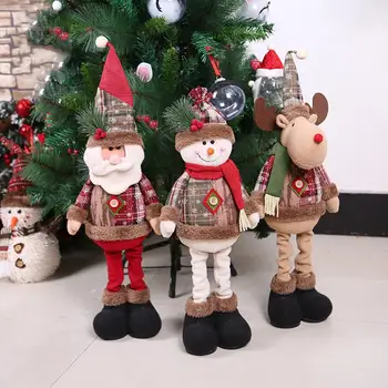 חג מולד בובה יפה צורה מובנית כותנה נשלף סנטה קלאוס, איש שלג, איילים הבובה מקורה עיצוב