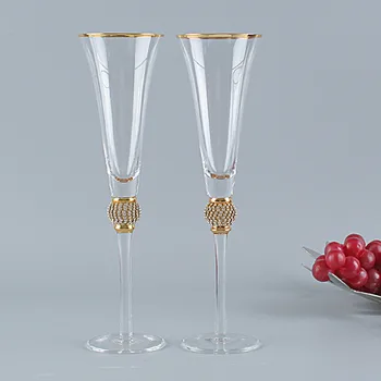 2Pcs האירופי קריסטל זכוכית פרמיה אדום יין כוסות 190ML ברור להוביל חופשי עם זמן פנוי קריסטל מרימים כוסית שמפניה לכוסות סט