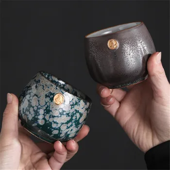 יפנית קרמיקה כבשן לשנות ספלי תה יצירתי פורצלן רטרו המשרד ספלי התה הסיני קונג פו מים כוסות תה להגדיר Drinkware