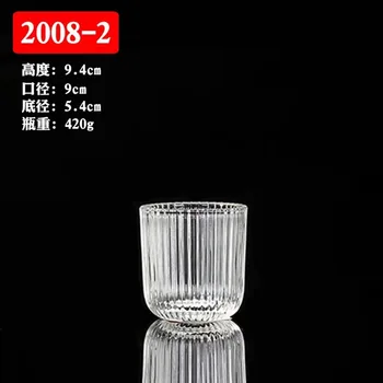 נר צנצנת זכוכית שקופה כוס ארומתרפיה הנר כוס פסים כוס פמוט כוס עושה נר m