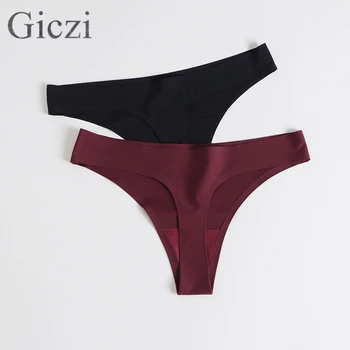 Giczi חלקה נשי חוטיני תחתוני נשים חמות מכירת מוצק תחתונים ספורט החוטיני נוח הלבשה תחתונה סקסי תחתוני טנגה T-בחזרה