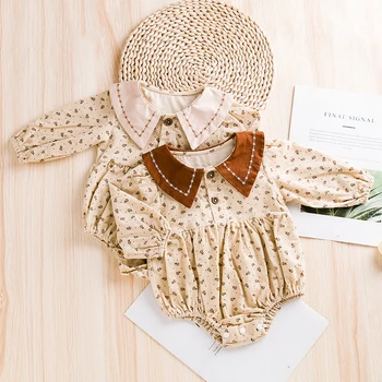 האביב והסתיו תינוק בגד גוף שרוול ארוך כותנה הדפסה התינוקת בגדים 0-24 חודשים בייבי Romper התינוק בגדים.