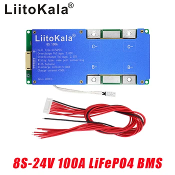 LiitoKala 8S 24V 100A סוללת LiFePO4 איזון תשלום לוח אקולייזר הלאומית הגנת טמפרטורה Equalizador על Escooter/Ebike