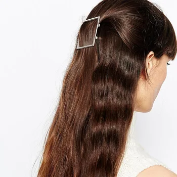 הקידום אותנטי שיער זהוב קליפים כיסוי הראש Geometirc כיכר סגנונות סיכות סיכות נשים ילדה מגניב תכשיטי שיער