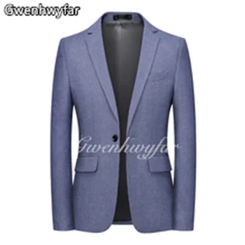 Gwenhwyfar גברים בלייזר האישיות של הגברים ז ' קט חליפה באיכות גבוהה אופנה קוריאנית Slim Fit החליפה המעיל זכר מזדמנים Mens בלייזר
