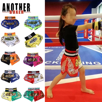למבוגרים ילדים MMA קצרים קיקבוקסינג הקרב טייגר אגרוף תאילנדי מכנסיים קצרים מכנסי האיגרוף גבר אישה הדפסה מתמודד Boxe קצר Bjj