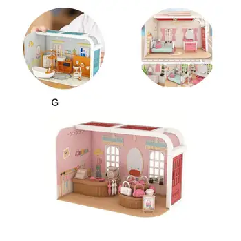1Set גאוני הבובות שירותים מדומה בית בובות דגם קל משקל יפה מיני בובות בסלון