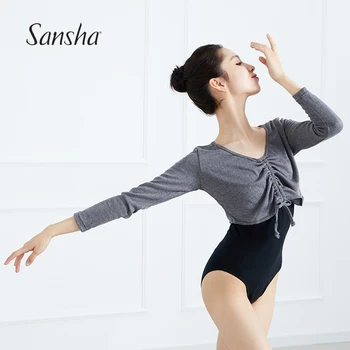 Sansha הגעה חדשה לחמם סדרה למבוגרים שרוולים ארוכים בלט העליון בד התעמלות חם Dancewear KH4004P