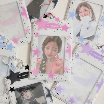 MINKYS 3 אינץ ' כוכב Kpop צילום בעל כרטיס איידול תמונה מגן מקרה Photocard בעל Kawaii כתיבה