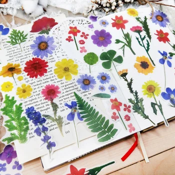 צמחים אוסף junkJournal דקורטיביים לכתיבה נייר מדבקות עיצוב אלבומים מקל תווית היומן כתיבה אלבום מדבקות